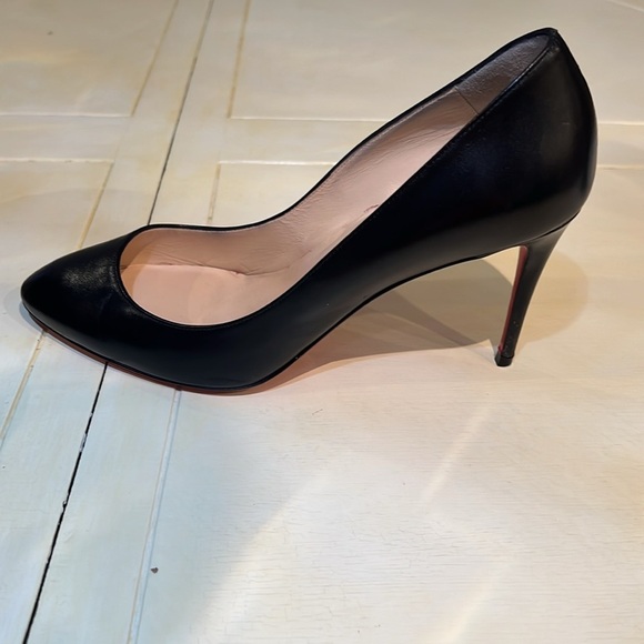 CHRISTIAN LOUBOUTIN WOMANS ELOISE 85 NAPPA SHINY BACK HEELS 38.5 - Picture 4 of 9